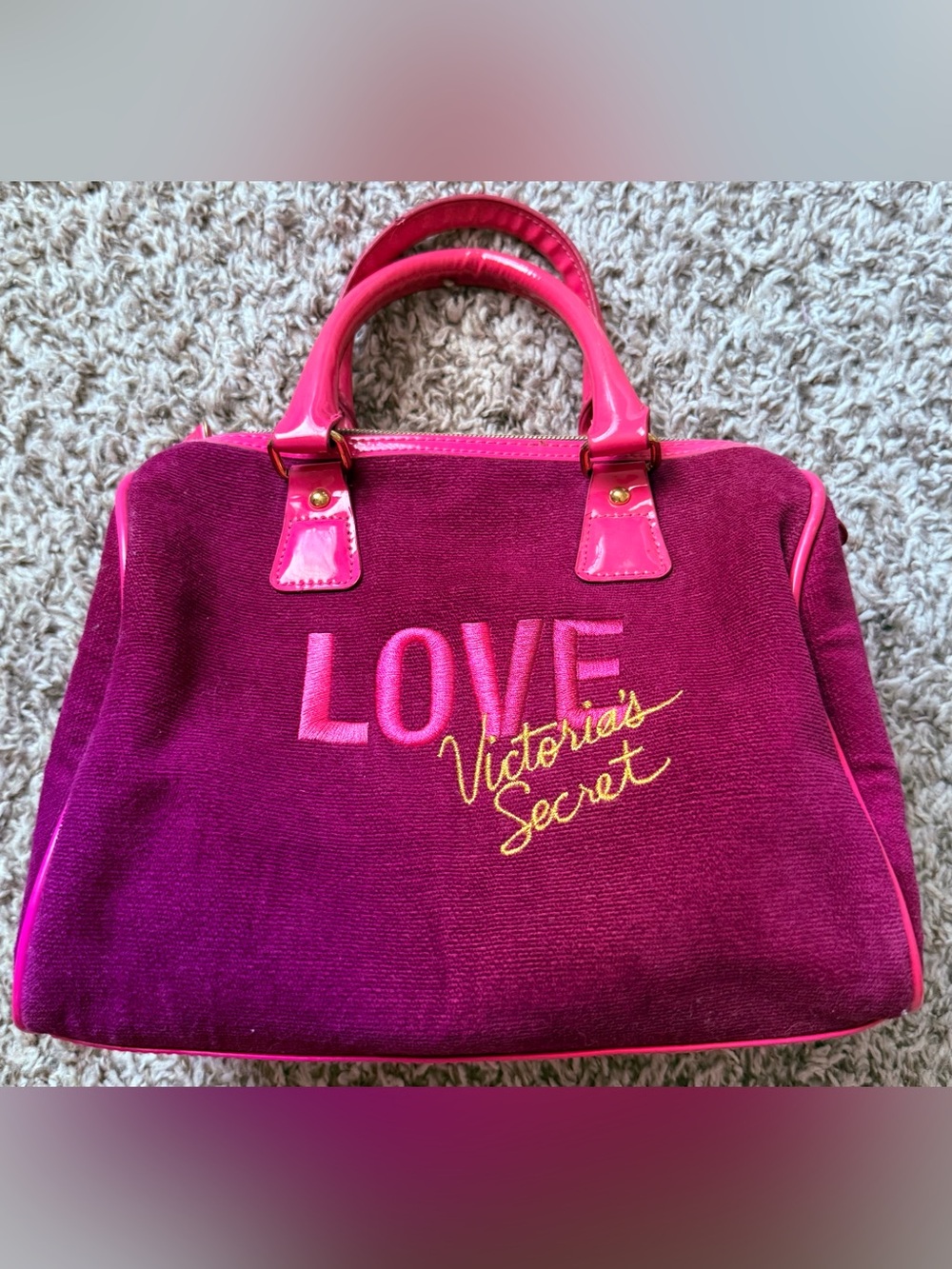 Victoria’s Secret Love Spell Small Handbag Faux Suede Cosmetic Bag - Picture 1 of 4